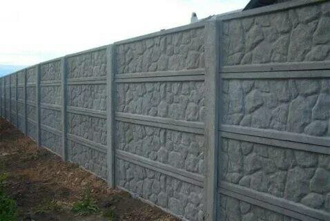 бетонный забор сп2, бетонные заборы, забор из бетонных панелей, забор из бетонных секций, сборный бетонный забор
