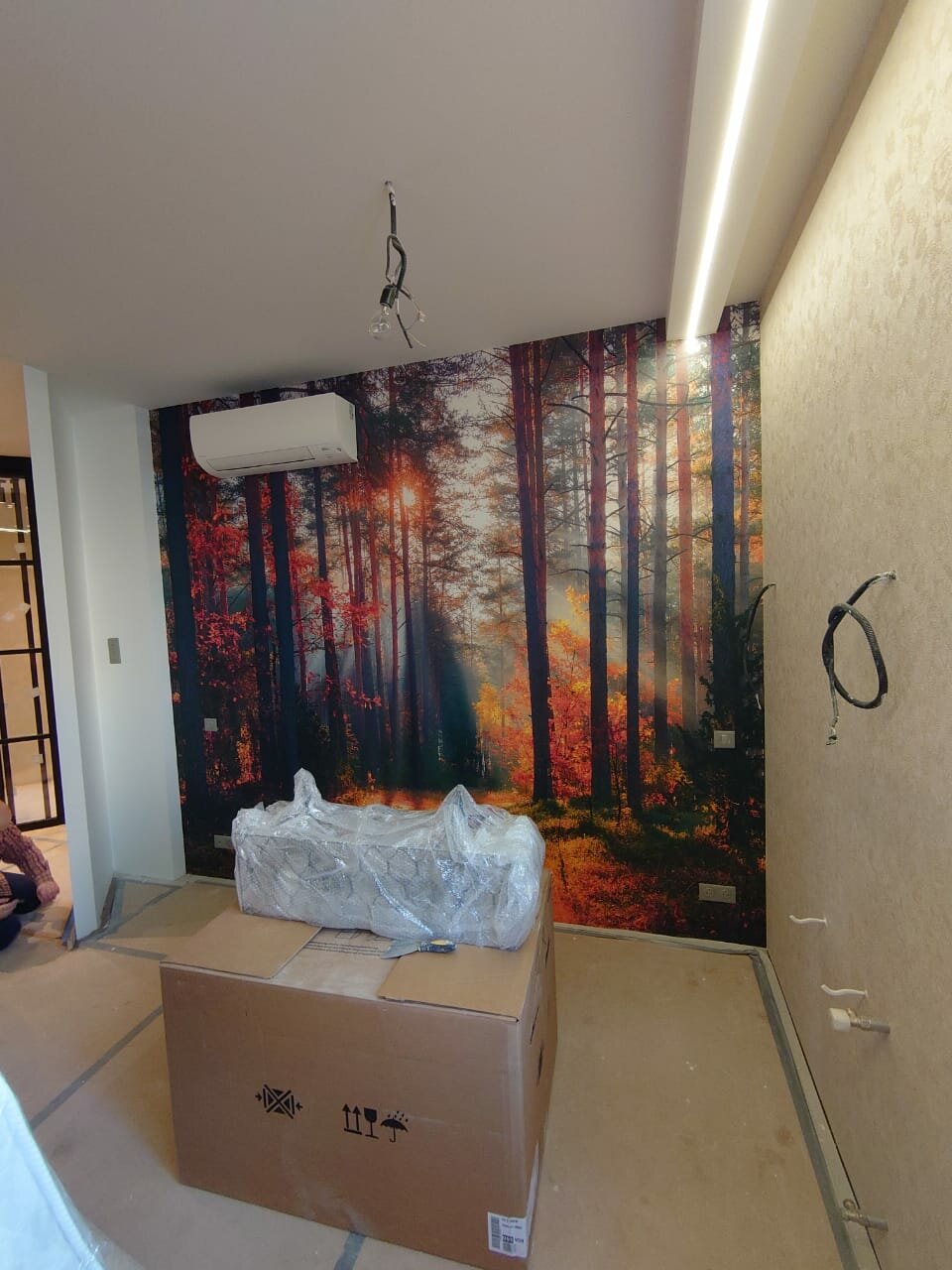 роспись стен горы, картина, пейзаж на стене, лес горы акварель, пейзаж