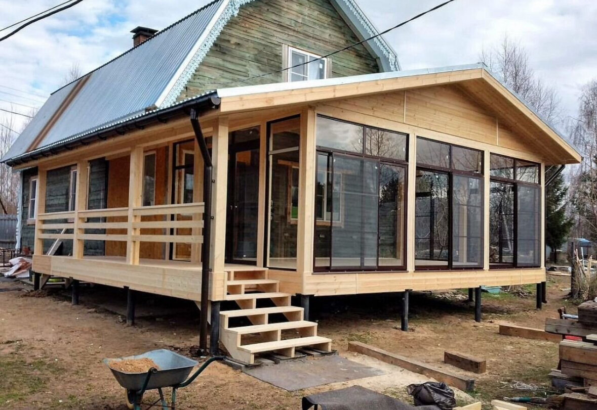 пристройка к дому веранда, сиал остекление веранды, веранда под ключ, веранда пристройка, веранда пристроенная к дому