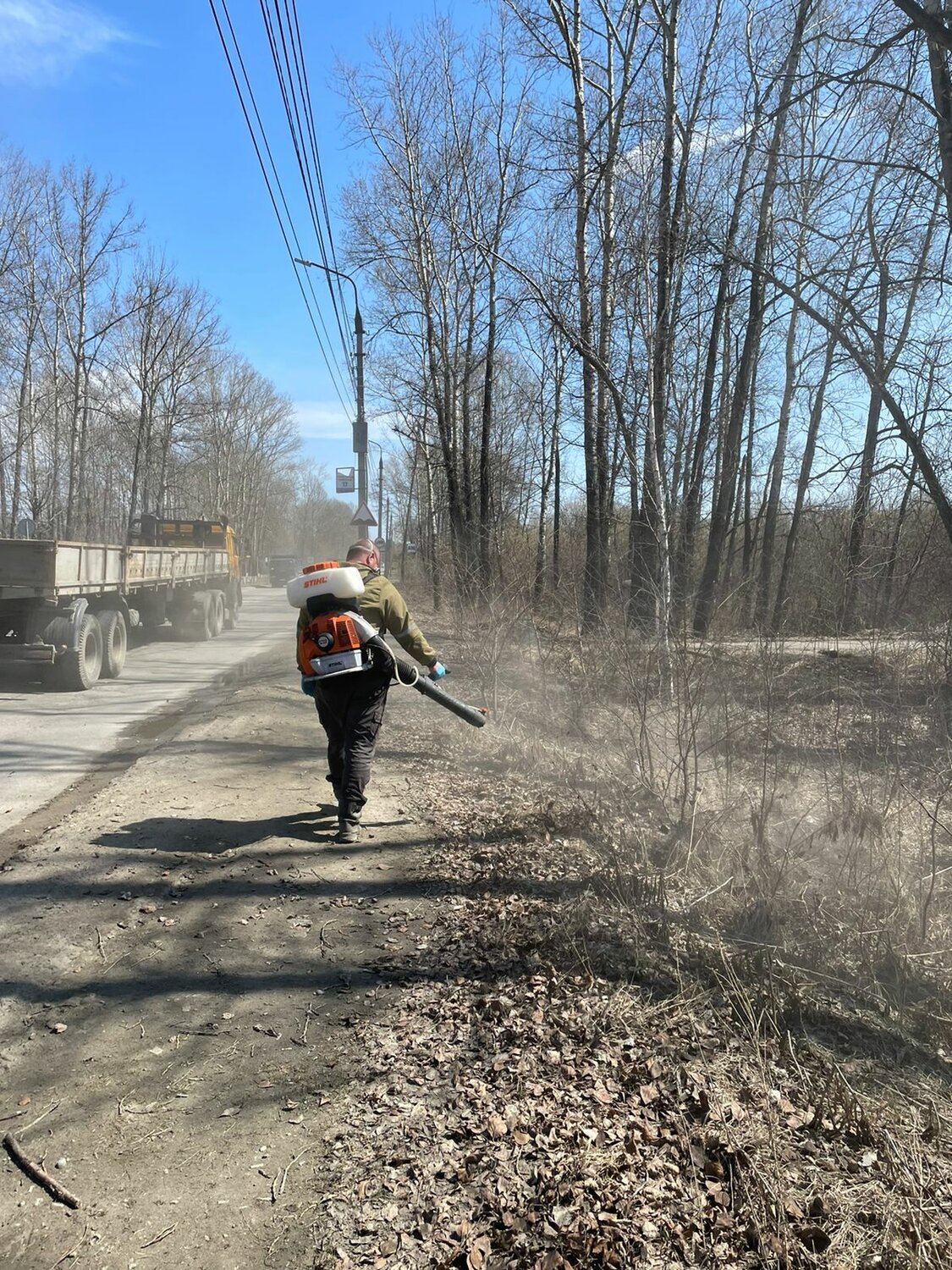дорога, лесной пожар, уборка дорожного полотна, пожар лес, мчс пожар
