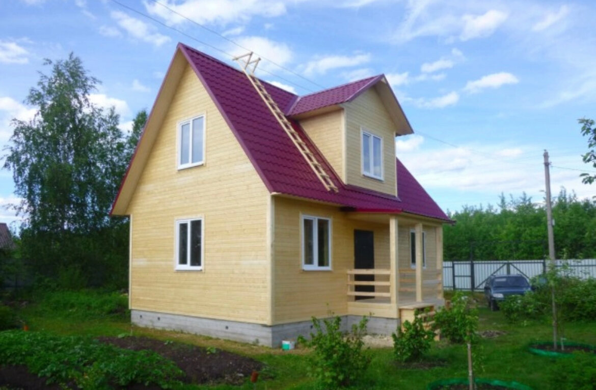 дачный дом, дом из бруса, дом из бруса с мансардой, дачный домик, строительство домов