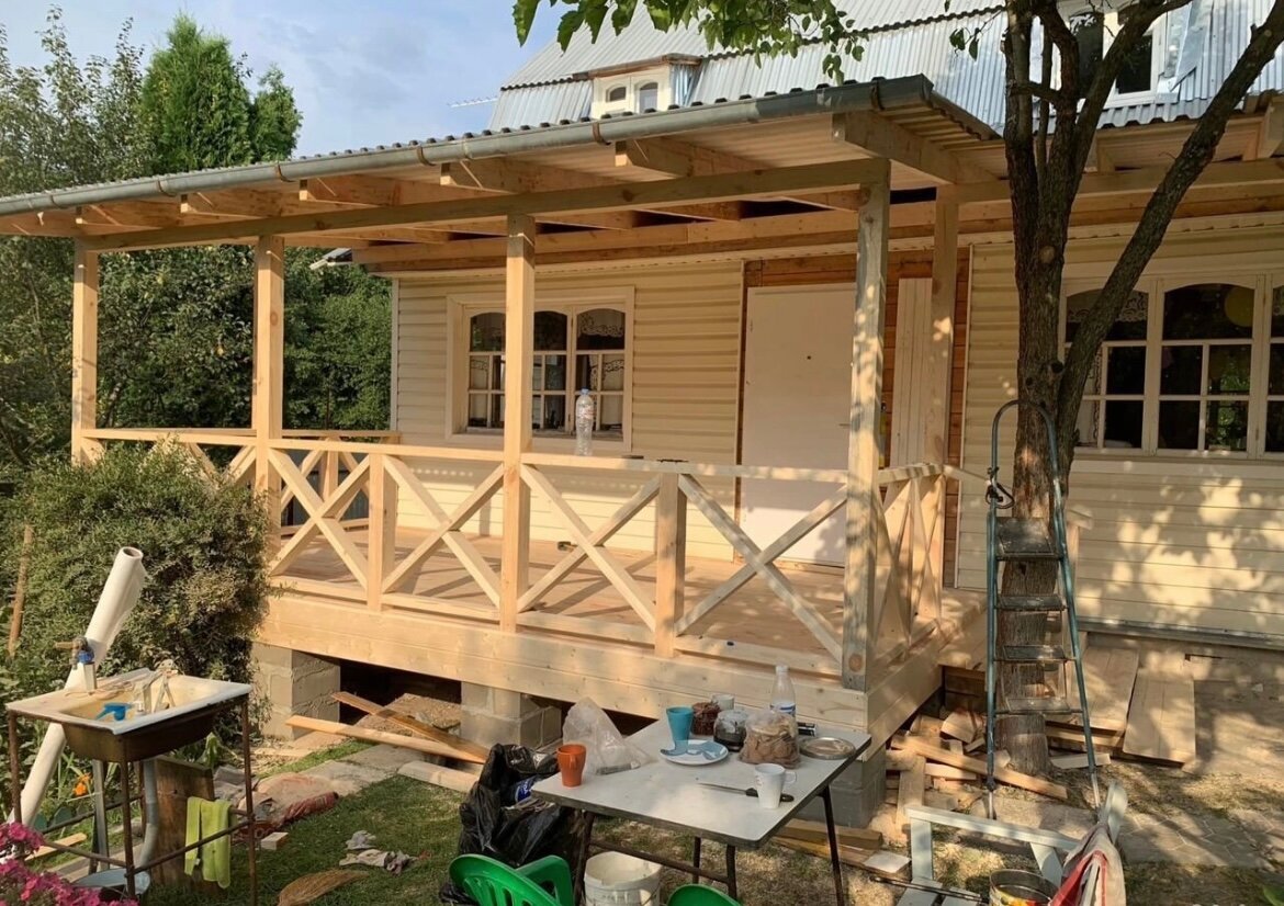 пристрой веранды к дачному дому, веранда к дачному дому, веранда пристроенная к дому, строительство веранды, терраса веранда