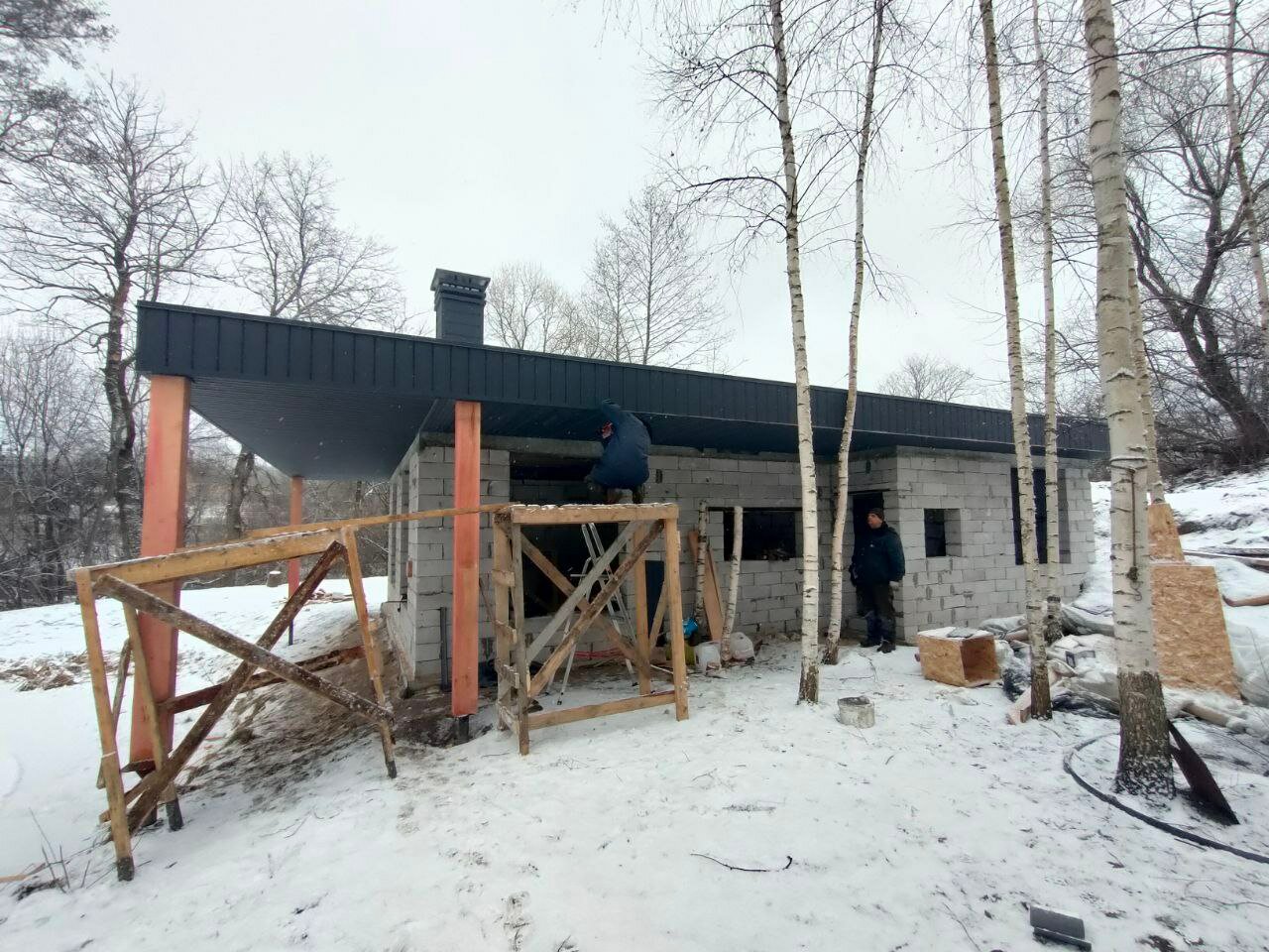 дом, загородный дом, готовые дома, дом фахверк, дом с односкатной крышей