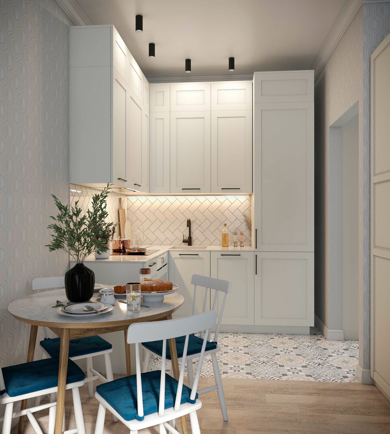 кухня 9 кв.м в скандинавском стиле, интерьер кухни в скандинавском стиле, интерьер кухни, кухня дизайн интерьер, скандинавский дизайн кухни