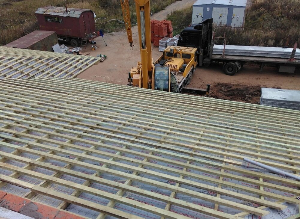 перекрытие крыши, монтаж кровли, кровля, монолитное перекрытие, монтаж крыши