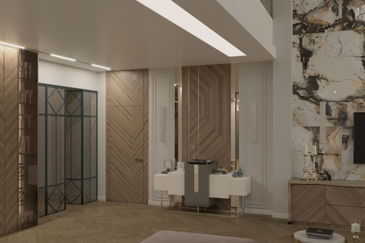 дизайн интерьера, коридор современный дизайн, дизайн холла, интерьер ар деко, дизайн интерьера коридора