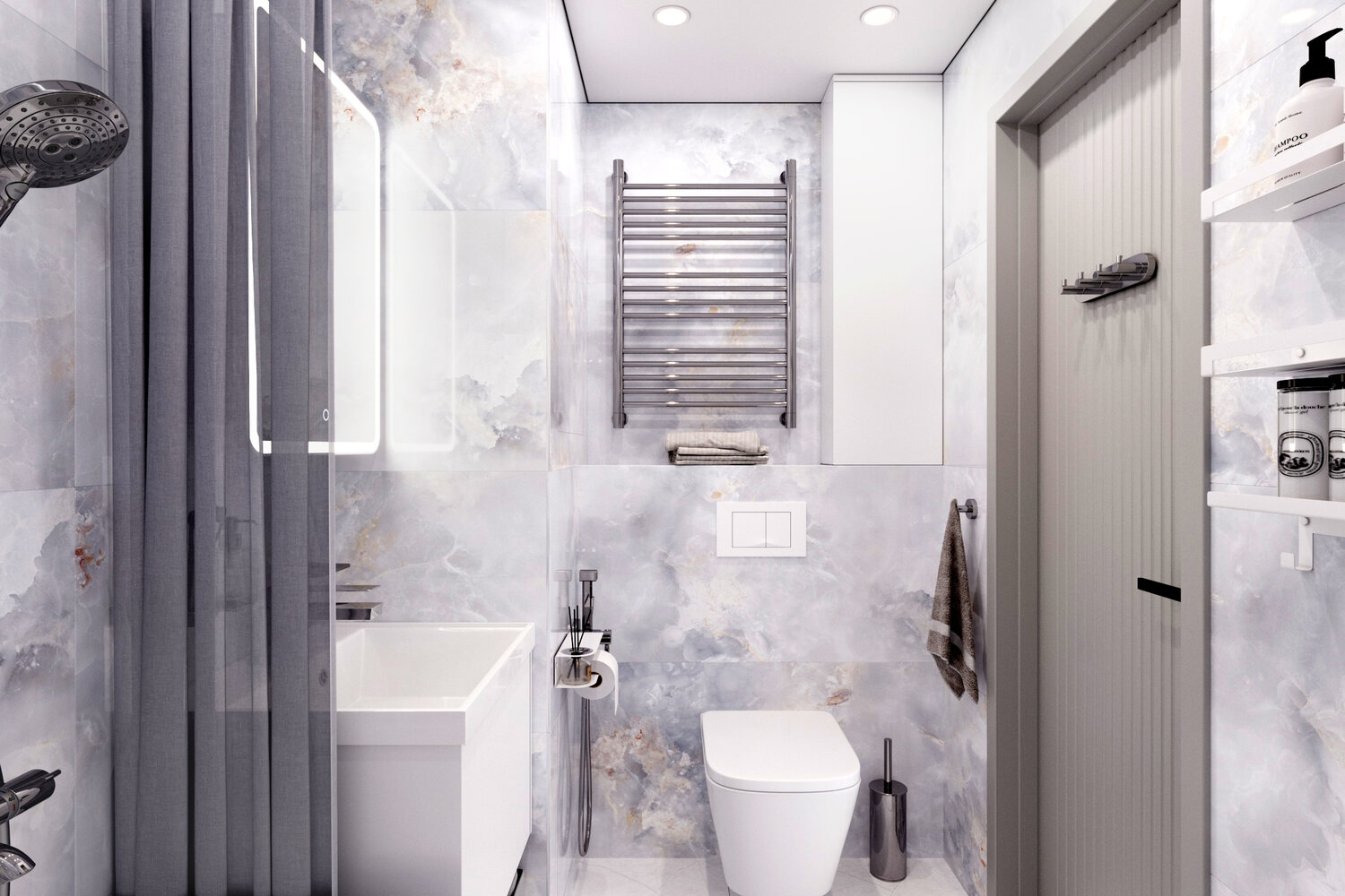 дизайн санузла в современном стиле, интерьер санузла в современном стиле, современный дизайн ванны, дизайн проект санузла, дизайн ванной комнаты