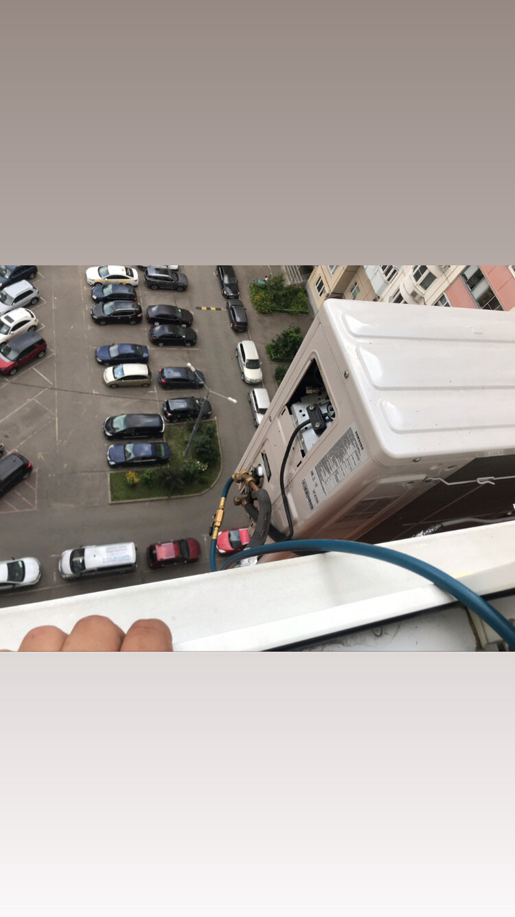 установка кондиционера, варианты установки кондиционера, кондиционер наружный блок, монтаж кондиционера, установленный кондиционер