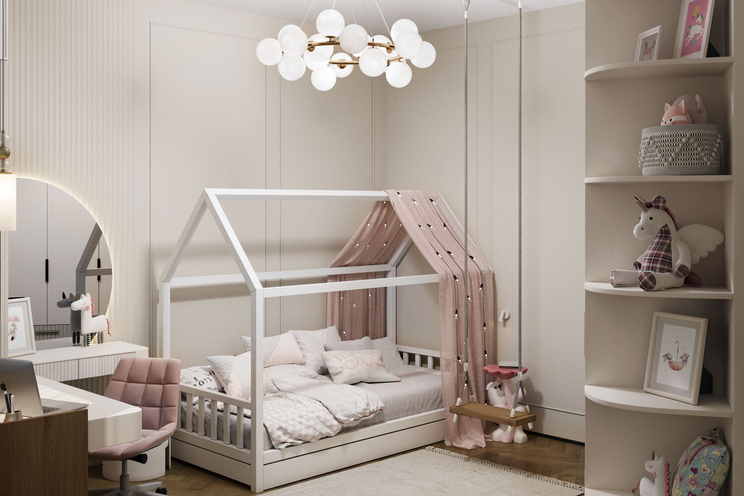 кровать детская домик, интерьер детская, кровать домик для девочки, детские кровати домики, детские комнаты