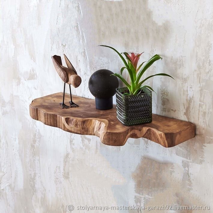 полка деревянная, полки из дерева, декор из дерева, полка настенная лофт, полка стиль
