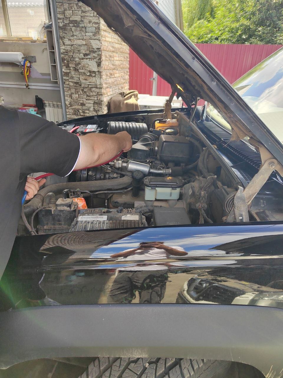 авто, автомобиль, упор капота, обслуживание автомобиля, машина ремонт