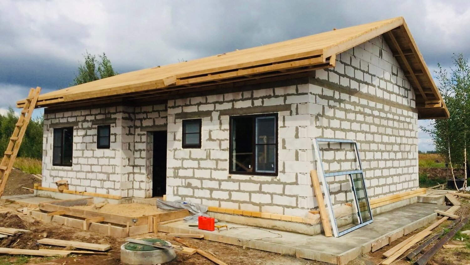 строительство дома из газоблока, дом из пеноблоков, одноэтажный дом из газоблока, строительство домов из газобетона, дом из газоблока