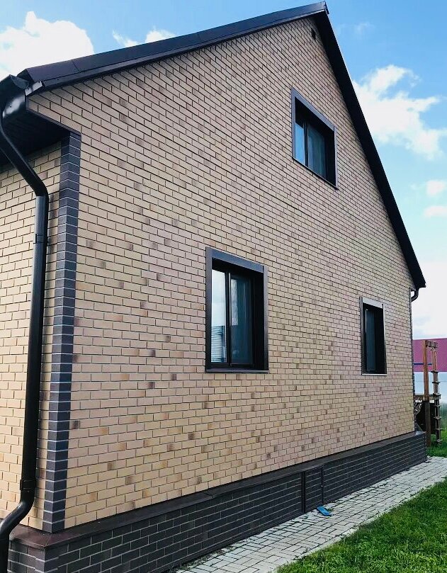 фасадные термопанели для наружной отделки дома, фасадные панели, сайдинг под силикатный кирпич, панель фасадная docke berg золотой, фасадные панели альта профиль