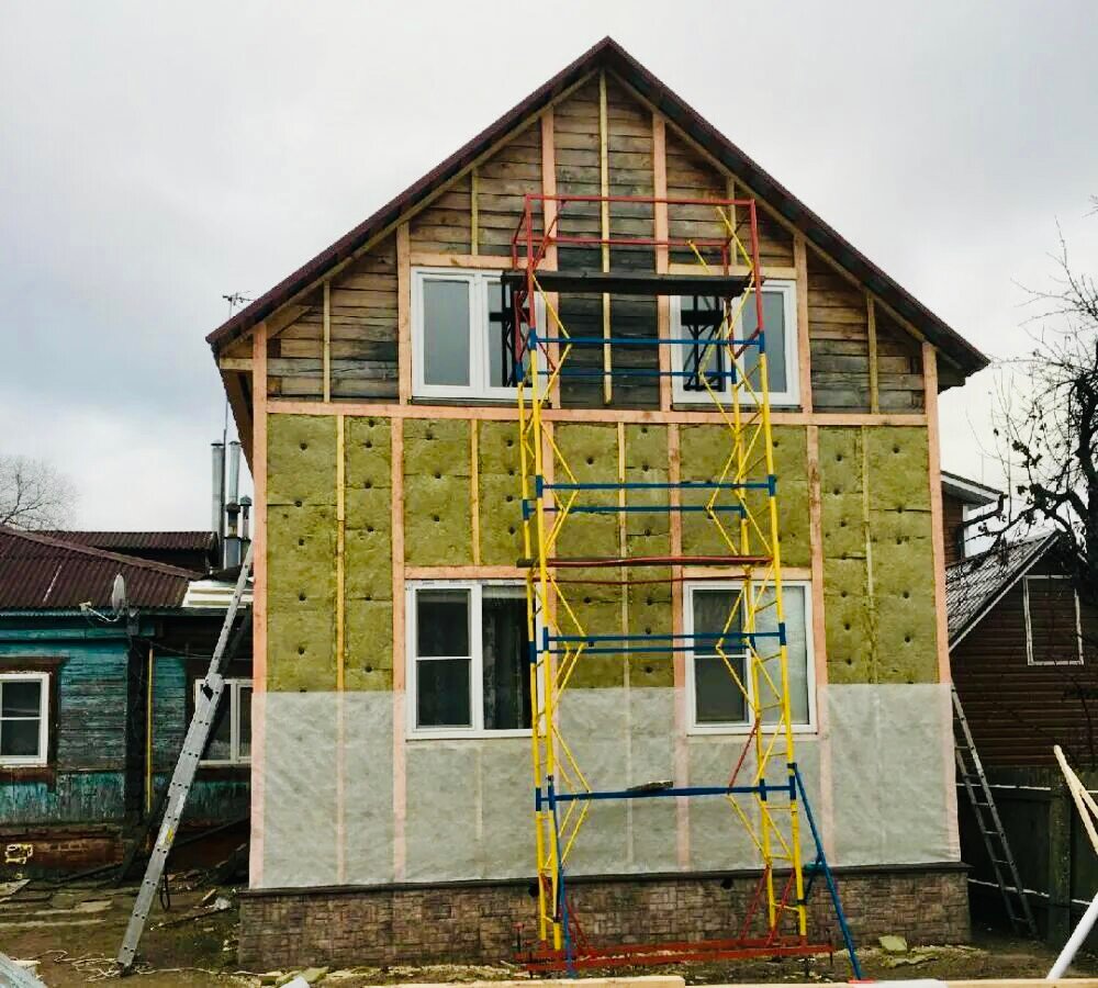 утепление фасада дома, утепление фасада, утепление дома, утепление под сайдинг, сайдинг с утеплителем