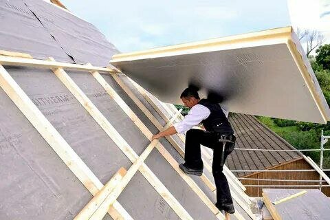 теплоизоляция скатной кровли, фальцевая кровля контробрешетка, утепление крыши, утеплитель для кровли, утепление кровли